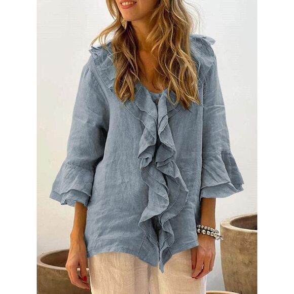 Everyday the Label Tops - Everyday the Label Women Light Blue Blouses & Shirts